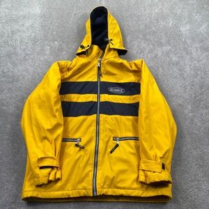 Yellow Alaska Sports Hooded Zip Up Jacket Coat Men's Size S